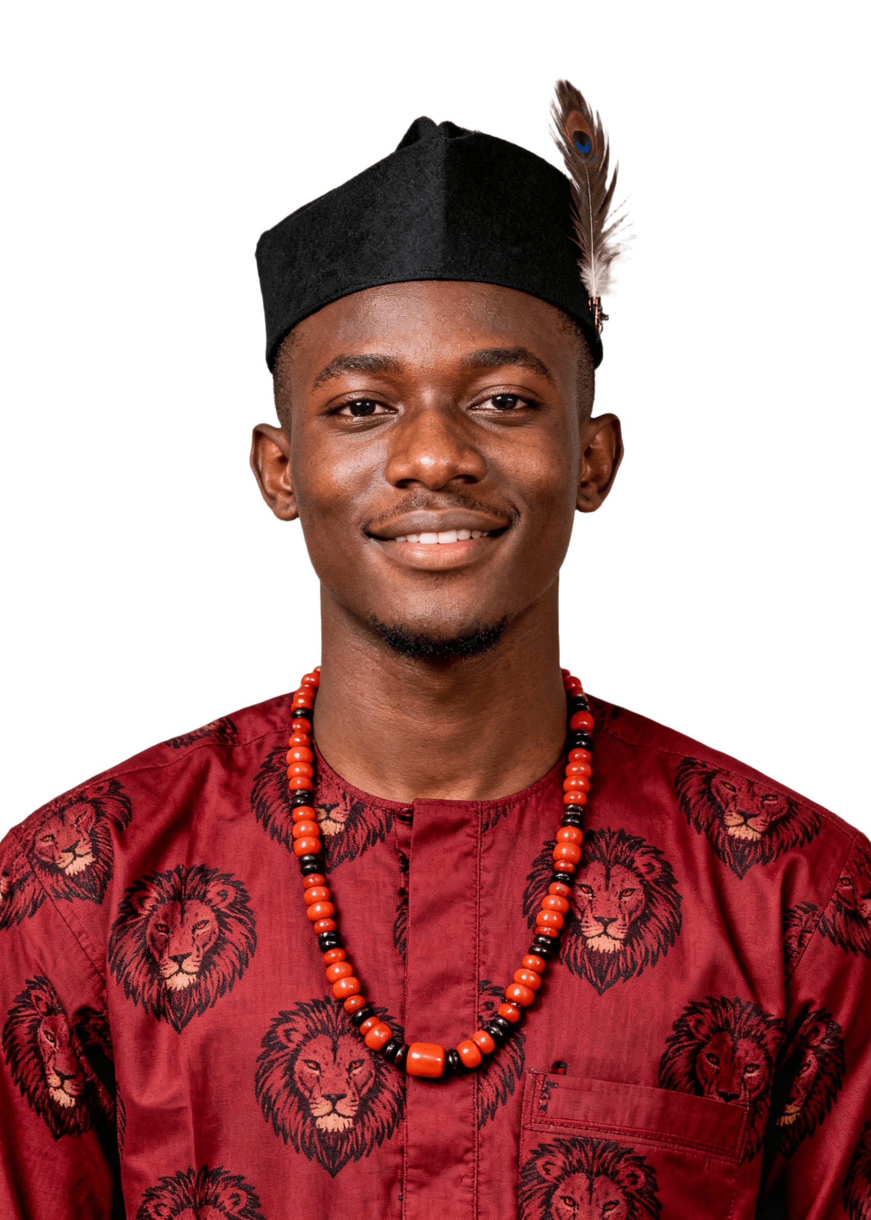 Smiling Igbo man in traditional attire